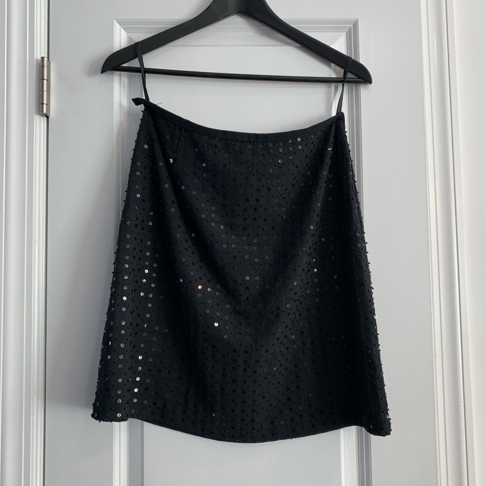 Black Sequin/Beaded Skirt from The Limited